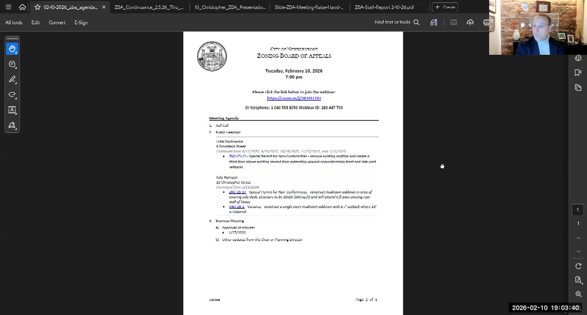 Newburyport Zoning Board of Appeals 2026-02-10